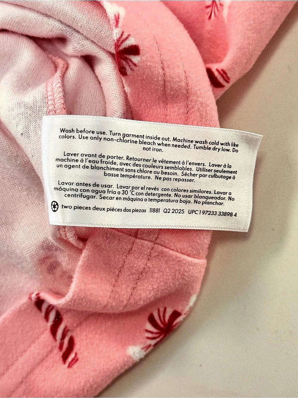 Carter’s Adult M Pink Candy Cane Peppermint Christmas Pajama Set Button Front - Picture 7 of 12